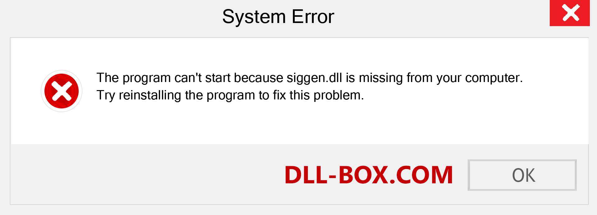  siggen.dll file is missing?. Download for Windows 7, 8, 10 - Fix  siggen dll Missing Error on Windows, photos, images